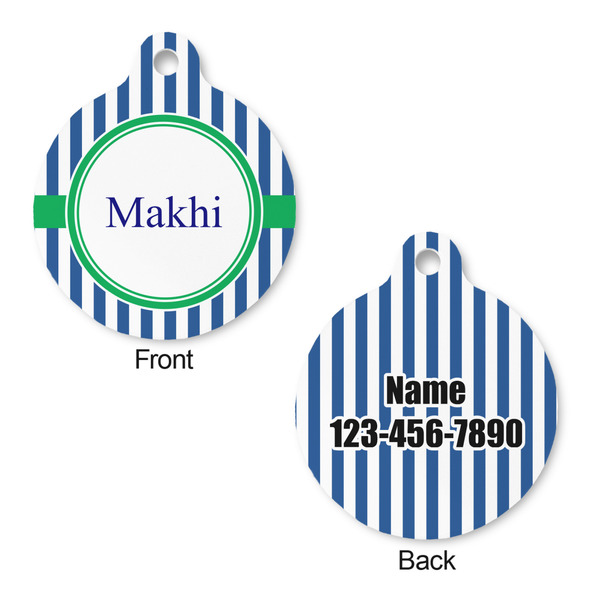 Stripes Round Pet ID Tag - Large - Approval