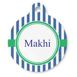 Stripes Round Pet ID Tag (Personalized)