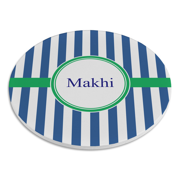 Stripes Round Stone Trivet - Angle View