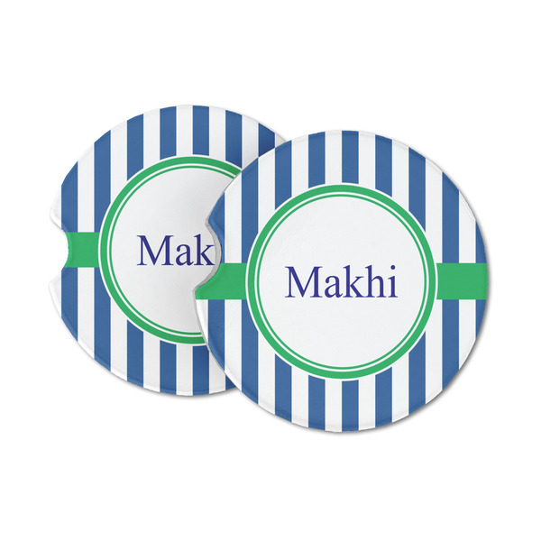Custom Stripes Sandstone Car Coasters (Personalized)