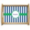Stripes Natural Wooden Tray - Large (Personalized)