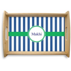 Stripes Natural Wooden Tray - Small (Personalized)