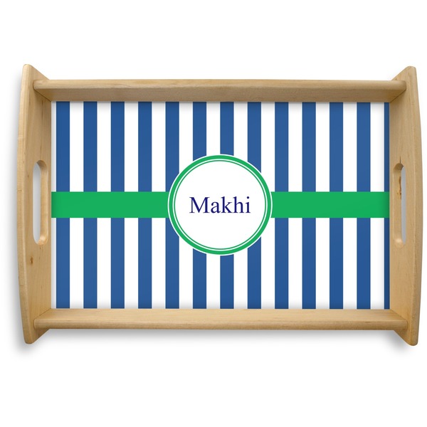 Custom Stripes Natural Wooden Tray - Small (Personalized)