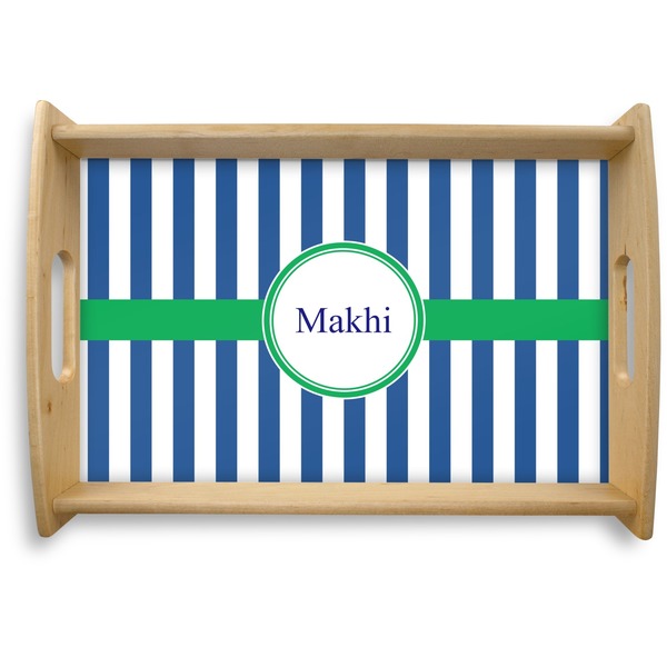 Custom Stripes Natural Wooden Tray - Small (Personalized)