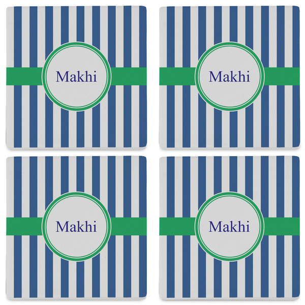 Stripes Set of 4 Sandstone Coasters - See All 4 View