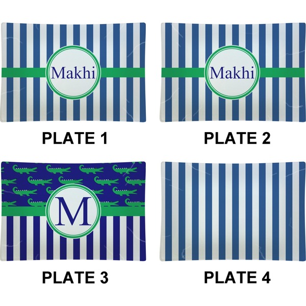 Stripes Set of Rectangular Appetizer / Dessert Plates (Approval)