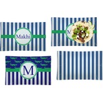 Stripes Set of 4 Glass Rectangular Lunch / Dinner Plate (Personalized)