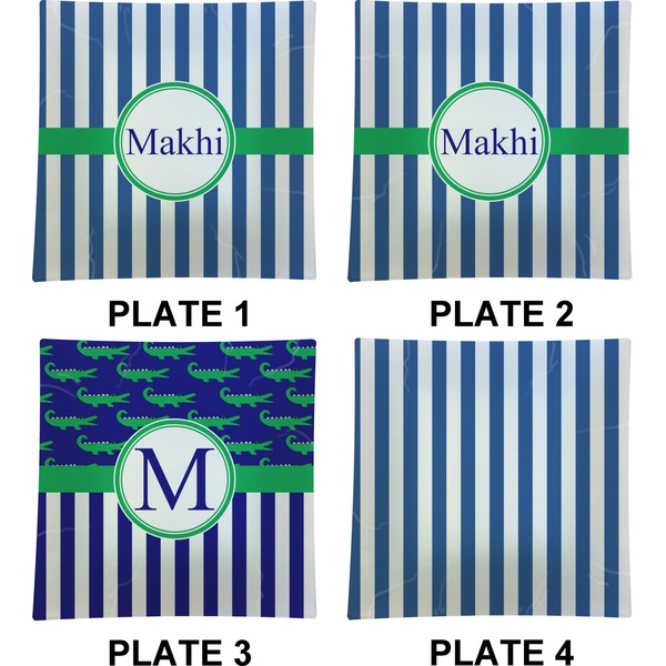 Stripes Set of Square Dinner Plates (Approval)
