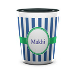 Stripes Ceramic Shot Glass - 1.5 oz - Two Tone - Single (Personalized)