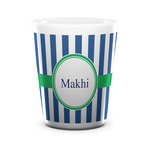 Stripes Ceramic Shot Glass - 1.5 oz - White - Single (Personalized)