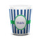 Stripes Ceramic Shot Glass - 1.5 oz - White - Set of 4 (Personalized)