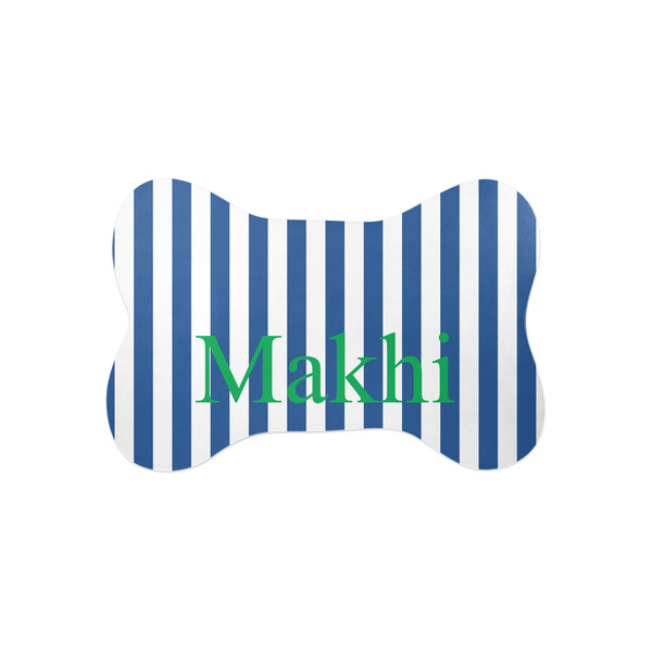 Custom Stripes Bone Shaped Dog Food Mat (Small) (Personalized)