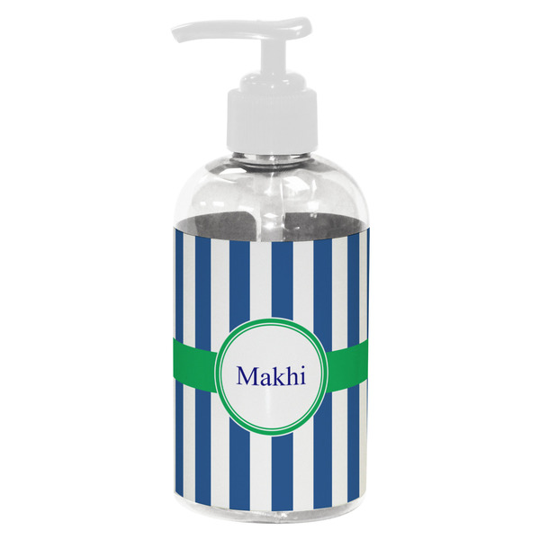 Custom Stripes Plastic Soap / Lotion Dispenser (8 oz - Small - White) (Personalized)