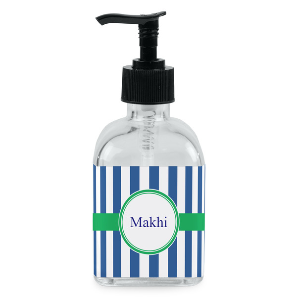 Custom Stripes Glass Soap & Lotion Bottle - Single Bottle (Personalized)