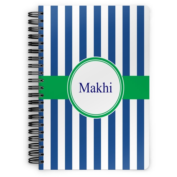 Custom Stripes Spiral Notebook - 7x10 w/ Name or Text
