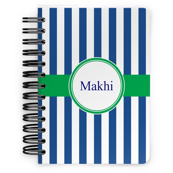 Custom Stripes Spiral Notebook - 5x7 w/ Name or Text