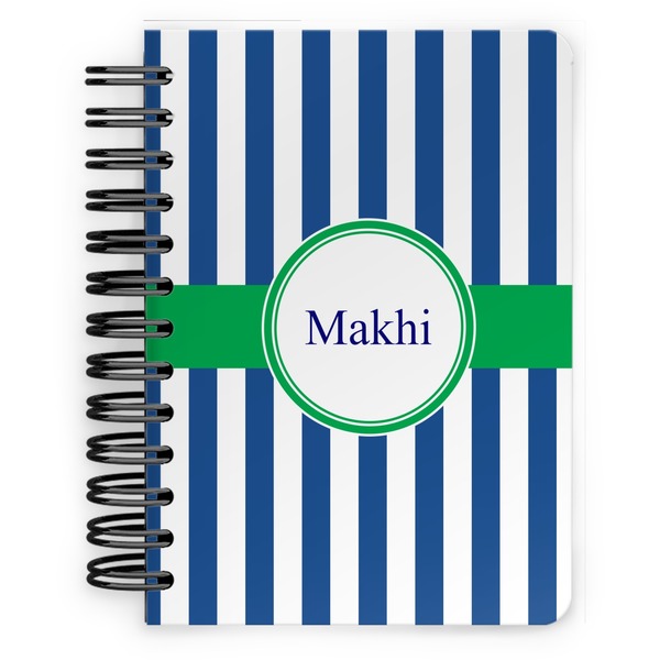 Custom Stripes Spiral Notebook - 5x7 w/ Name or Text