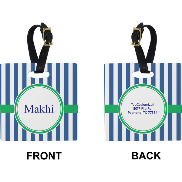 Stripes Square Luggage Tag (Front + Back)