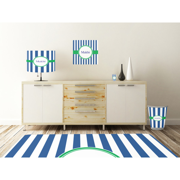 Stripes Square Wall Decal Wooden Desk