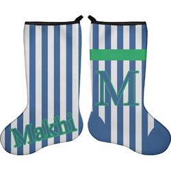 Stripes Holiday Stocking - Double-Sided - Neoprene (Personalized)