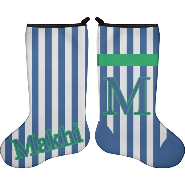 Custom Stripes Holiday Stocking - Double-Sided - Neoprene (Personalized)