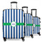 Stripes 3 Piece Luggage Set - 20" Carry On, 24" Medium Checked, 28" Large Checked (Personalized)