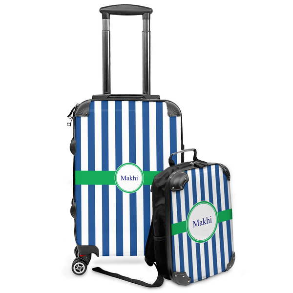 Custom Stripes Kids 2-Piece Luggage Set - Suitcase & Backpack (Personalized)