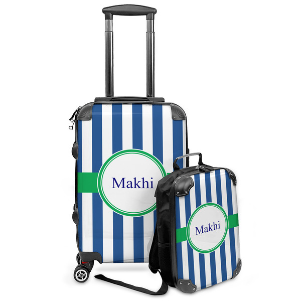 Custom Stripes Kids 2-Piece Luggage Set - Suitcase & Backpack (Personalized)