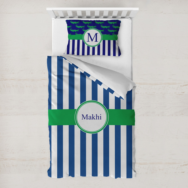 Custom Stripes Toddler Bedding w/ Name or Text