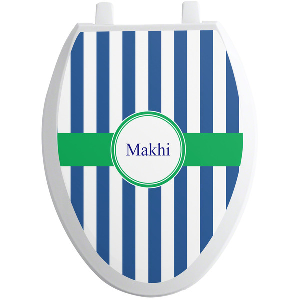Custom Stripes Toilet Seat Decal - Elongated (Personalized)