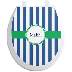 Stripes Toilet Seat Decal - Round (Personalized)