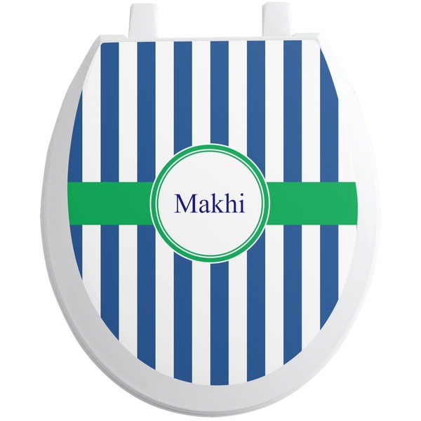Custom Stripes Toilet Seat Decal (Personalized)