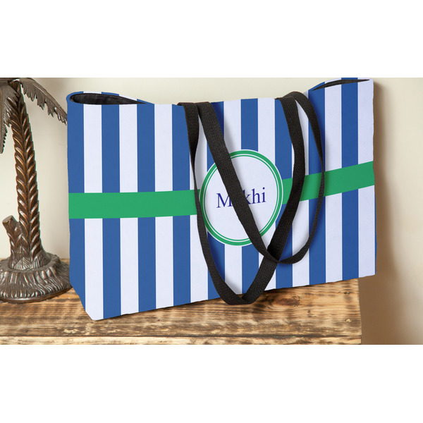 Stripes Tote w/Black Handles - Lifestyle View