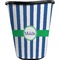Stripes Waste Basket - Single Sided (Black) (Personalized)
