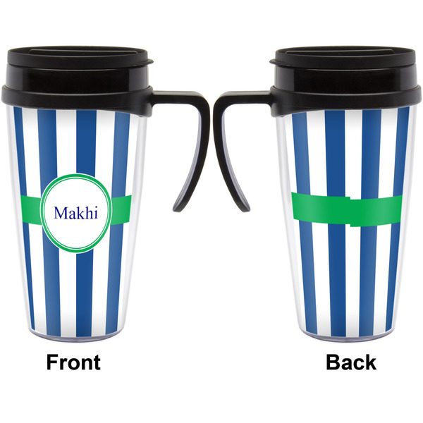 Stripes Travel Mug with Black Handle - Approval
