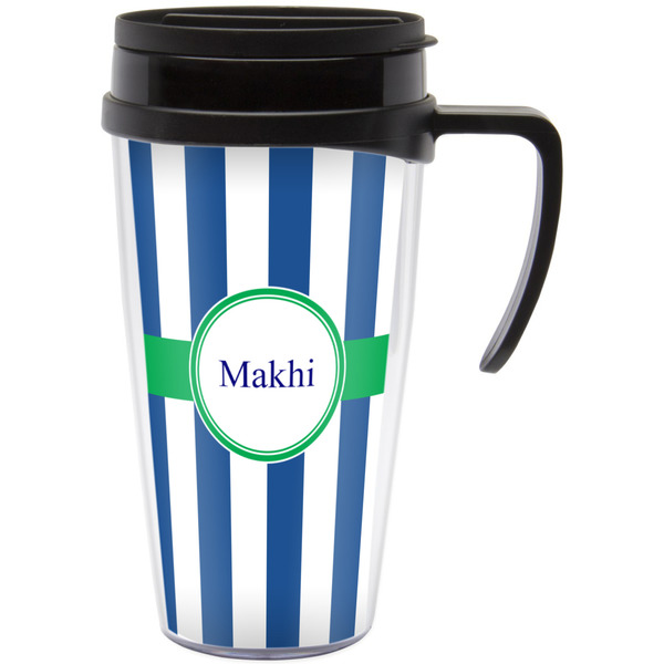 Custom Stripes Acrylic Travel Mug with Handle (Personalized)