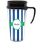 Stripes Travel Mug with Black Handle - Front