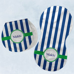 Stripes Burp Pads - Velour - Set of 2 w/ Name or Text