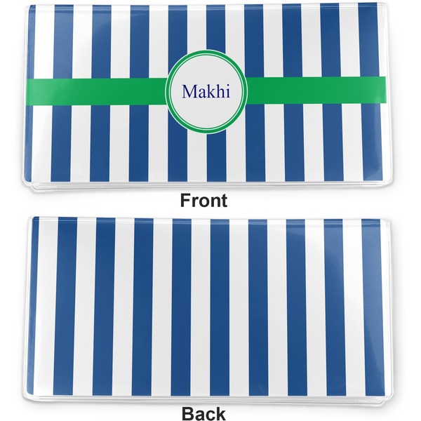 Stripes Vinyl Check Book Cover - Front and Back