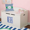Stripes Wall Monogram on Toy Chest