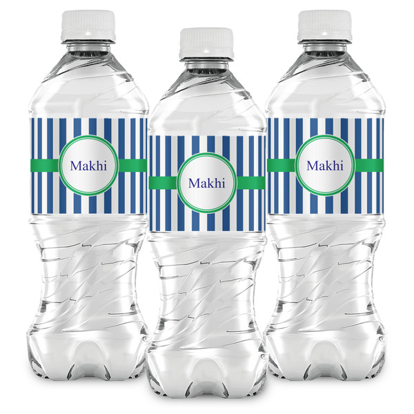 Stripes Water Bottle Labels - Front View