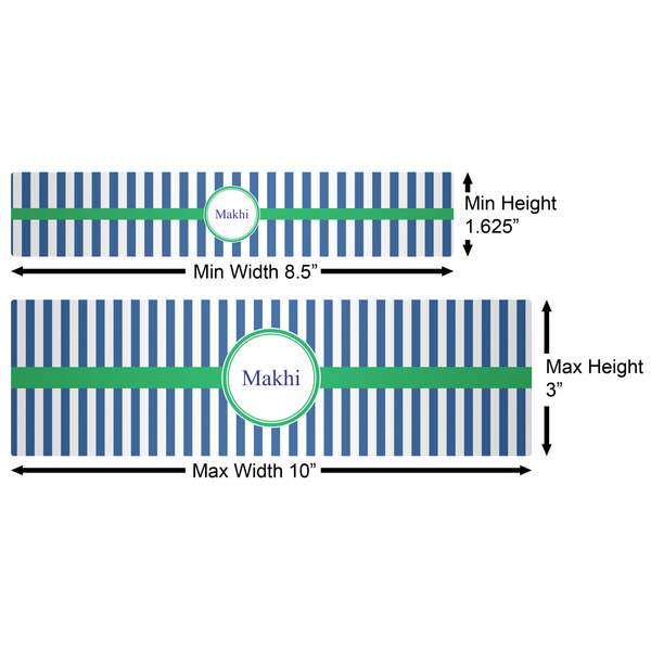 Stripes Water Bottle Labels w/ Dimensions