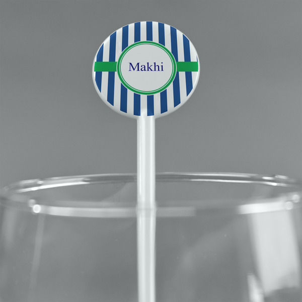 Stripes White Plastic 5.5" Stir Stick - Round - Main