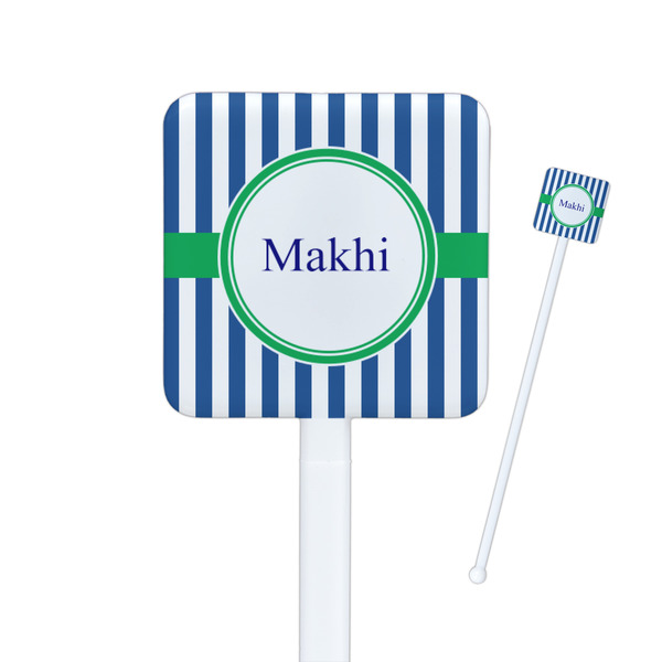 Custom Stripes Square Plastic Stir Sticks (Personalized)