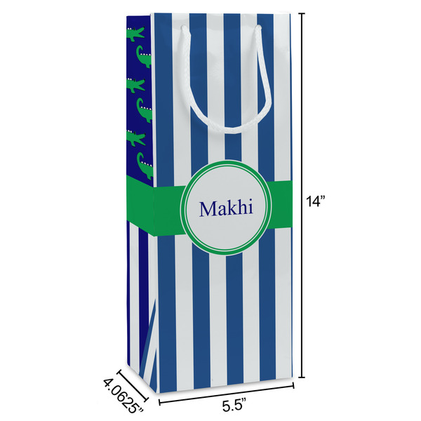 Stripes Wine Gift Bag - Dimensions