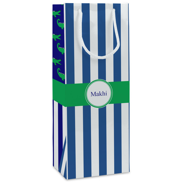 Custom Stripes Wine Gift Bags - Gloss (Personalized)
