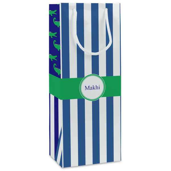 Custom Stripes Wine Gift Bags - Matte (Personalized)