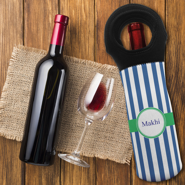 Stripes Wine Tote Bag - FLATLAY