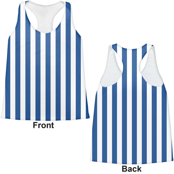 Stripes Womens Racerback Tank Tops - Medium - Front and Back