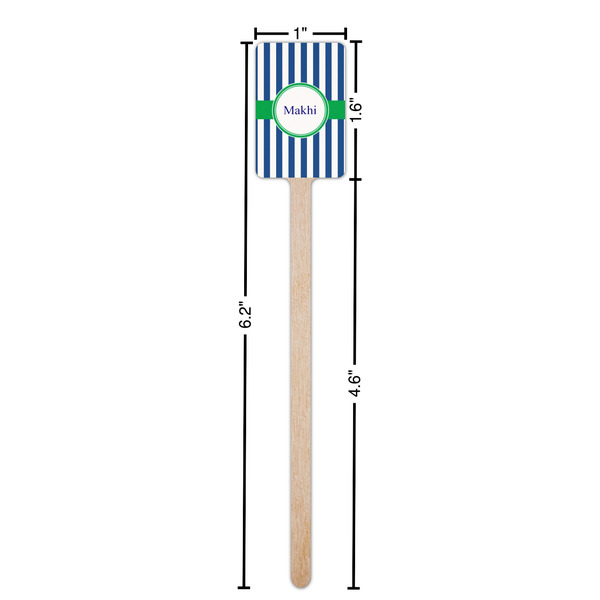 Stripes Wooden 6.25" Stir Stick - Rectangular - Dimensions